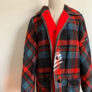 Vintage plaid trench coat